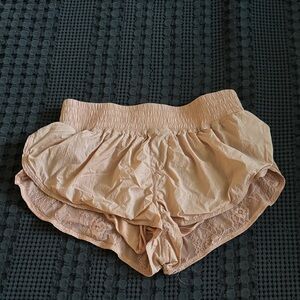 FP Movement Salmon Pink Lace Trim Shorts